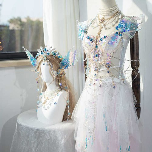 MermaidPrincessBeadedTasselDressSet5