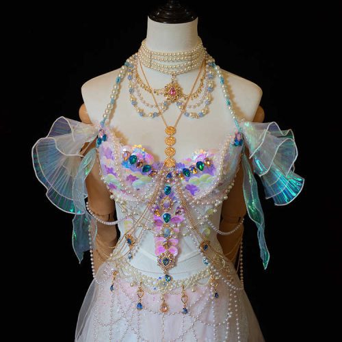 MermaidPrincessBeadedTasselDressSet6