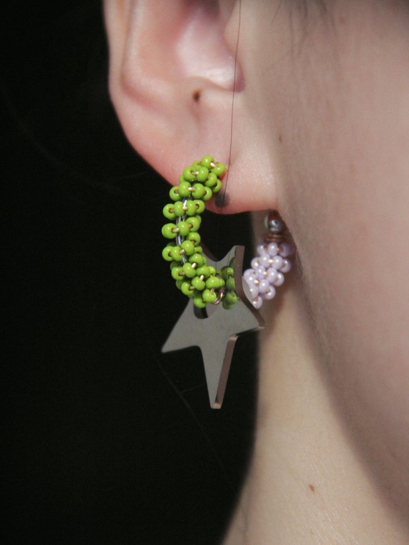 MetalStarBeadedHoopEarrings3