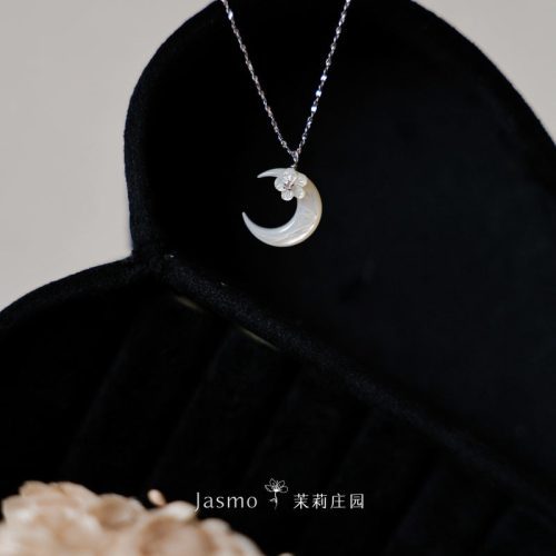 MoonFlowerPendantSilverNecklace6