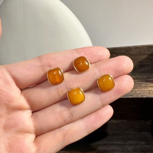 NaturalAmberSilverStudEarrings6