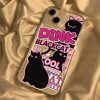 [ Meme Case ] Pink black cat Clear phone case | phone accessories | Three Fleas