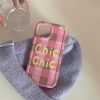 Simple Pink Checkered Case | phone accessories | Three Fleas