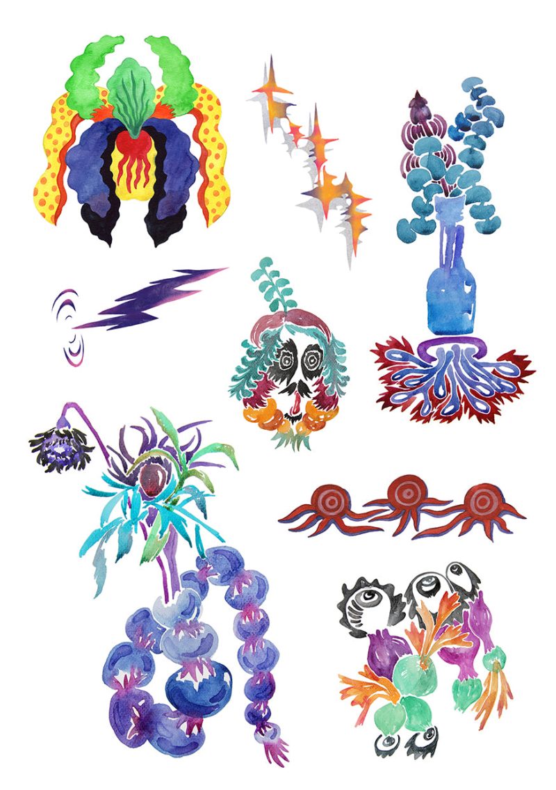 OriginalDesignMagicPlantsWaterproofTemporaryTattooStickersSet7