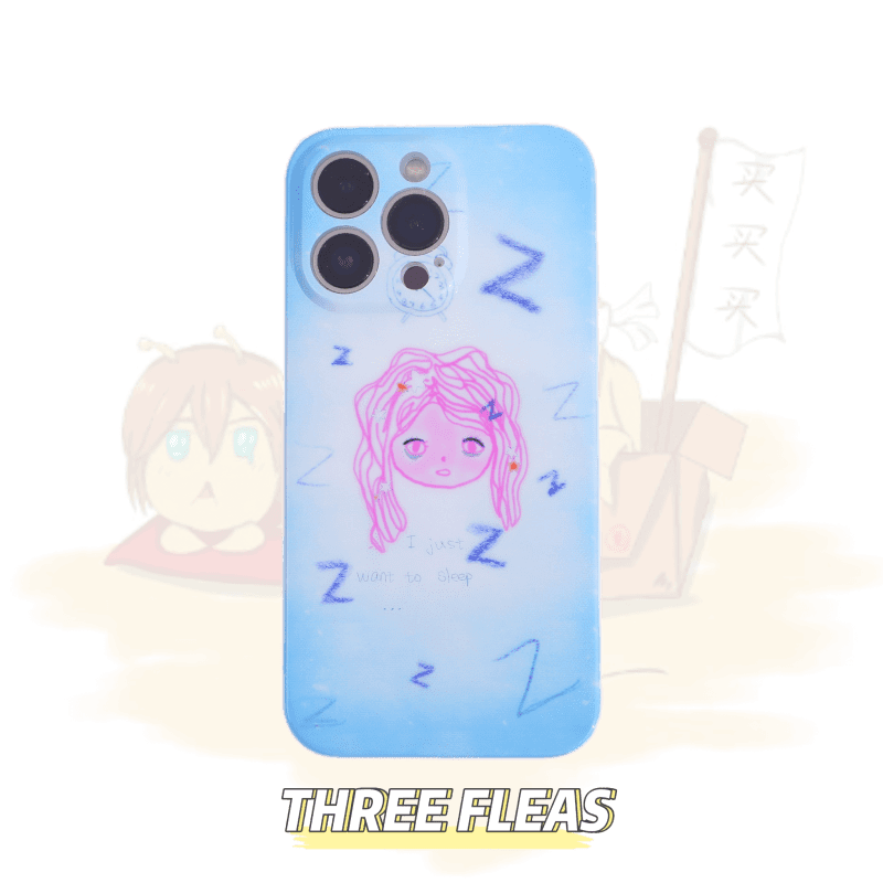 Original BlueGradientSnoozeGirlPhoneCase