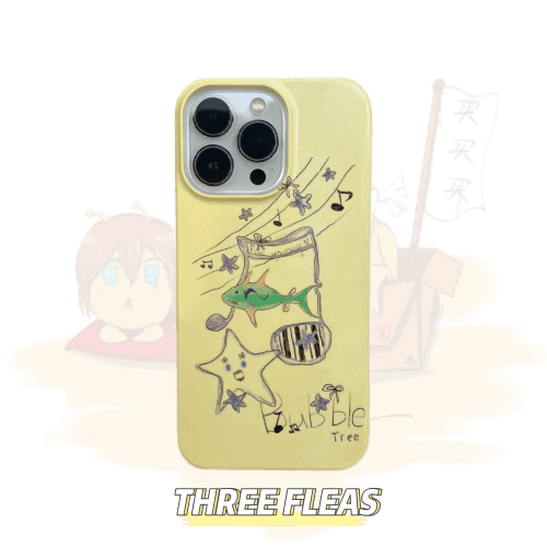 Original Sketchingyellowsingingstarandfishphonecase