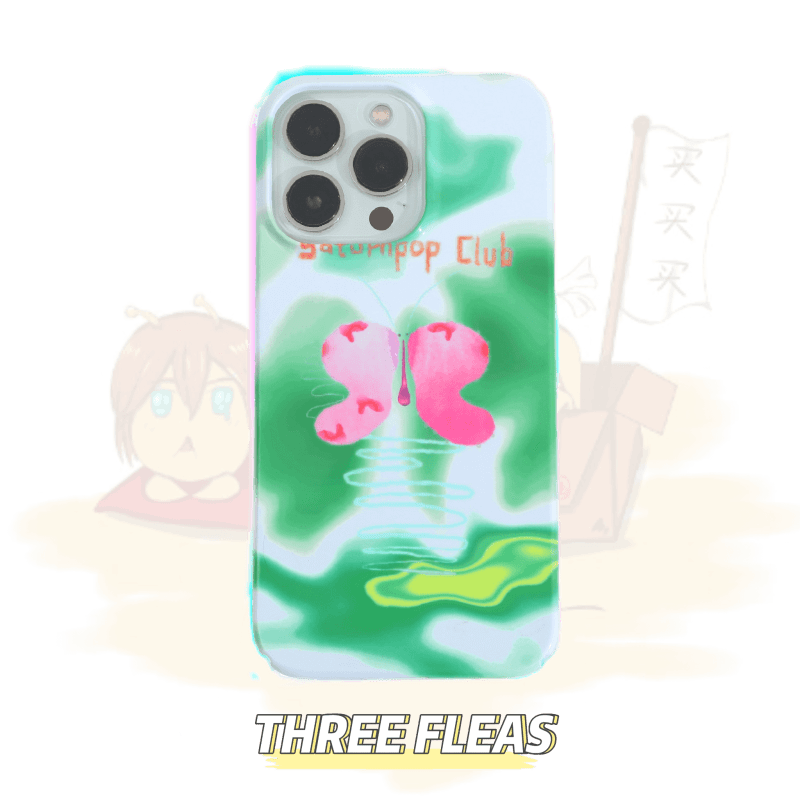 Original Watercolorpaintinggreenbutterflyphonecase