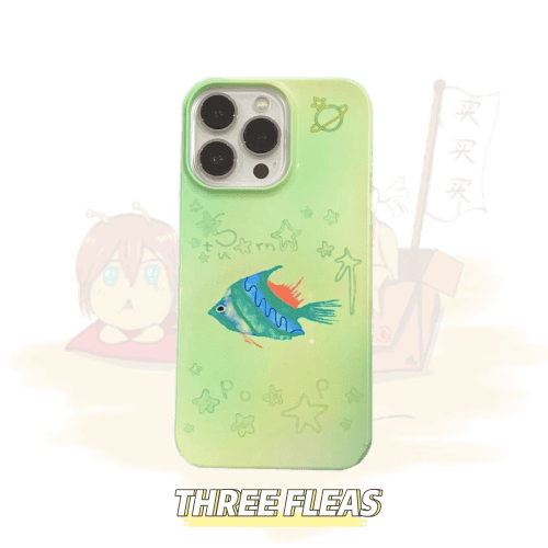 Original Watercolorpaintinggreentropicalfishphonecase