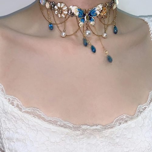 PeacockButterflyTasselChoker7