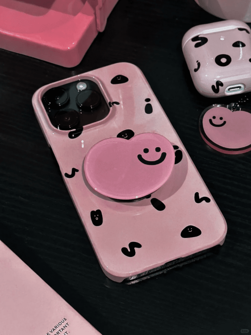 PinkBlackBeanPrintedFunnyPhoneCase1