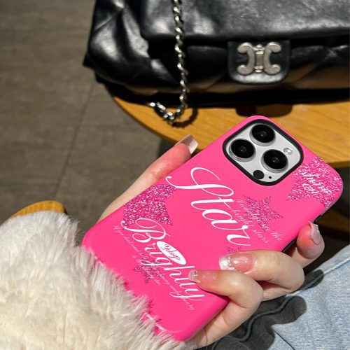 PinkBrightlyStarPrintedDoubleLayerPhoneCase4