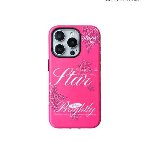 PinkBrightlyStarPrintedDoubleLayerPhoneCase5