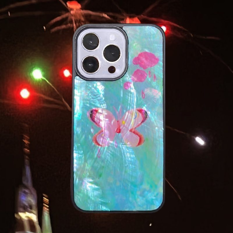 PinkButterflyMotherofPearlPhoneCase2