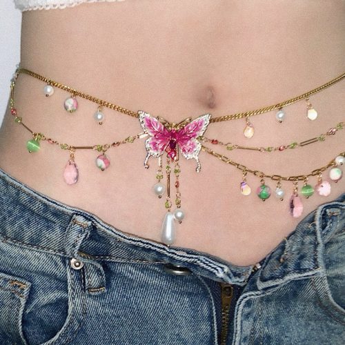 PinkButterflyPendantTasselLayeredNecklaceWaistChain1 d6970334 e1b1 41cb 8f8c fa6ad7193f79