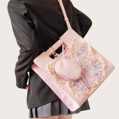 PinkButterflyShoulderToteBag11