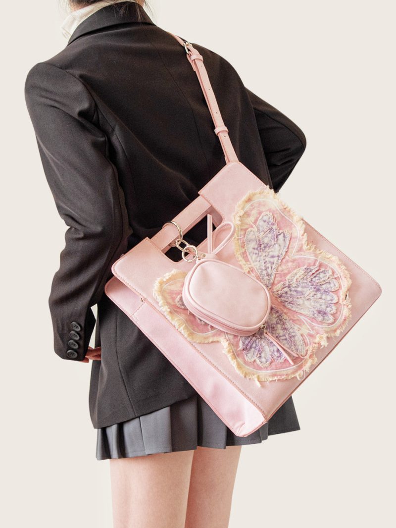 PinkButterflyShoulderToteBag11