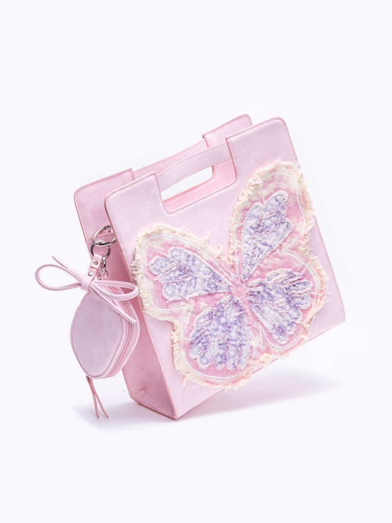 PinkButterflyShoulderToteBag2