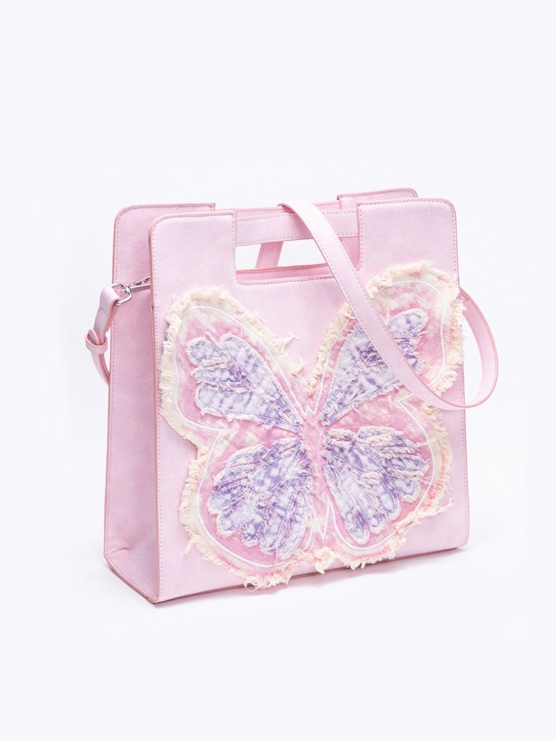 PinkButterflyShoulderToteBag7