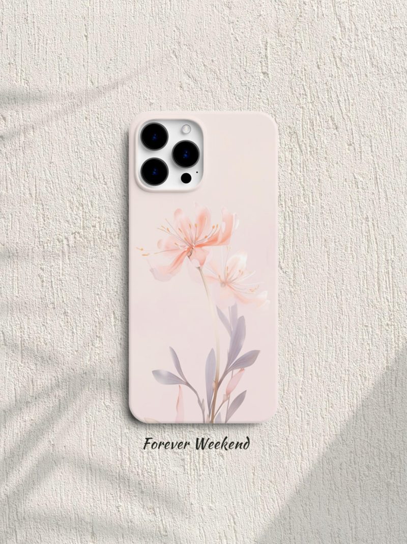 PinkFlowerPrintedPhoneCase