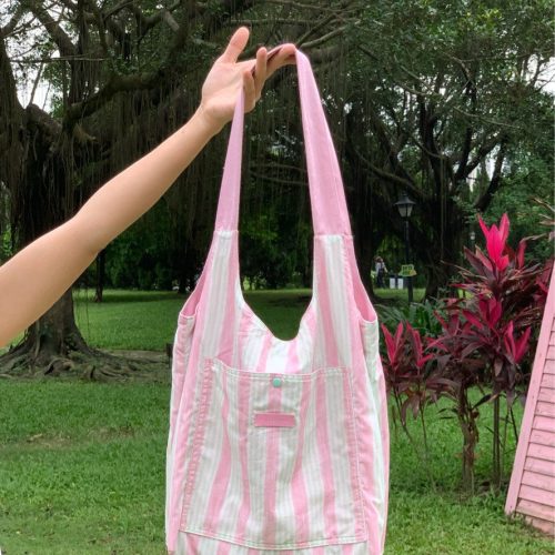 PinkGreenStripesShoulderBag3