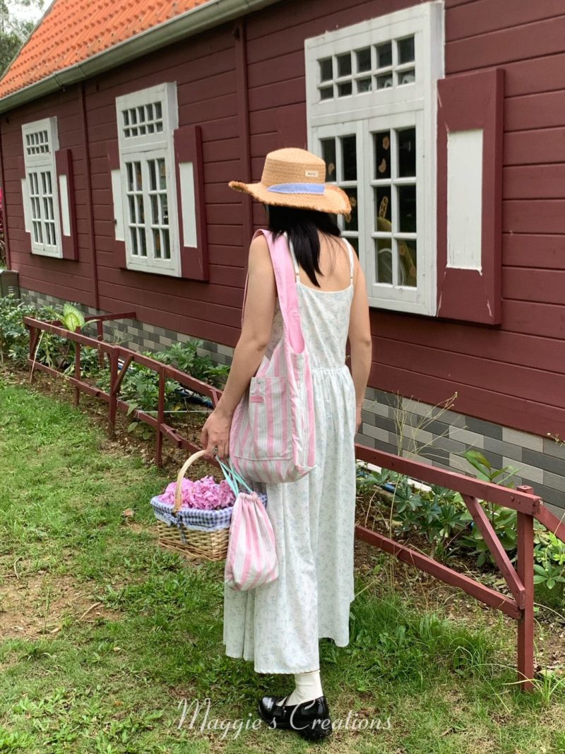 PinkGreenStripesShoulderBag5