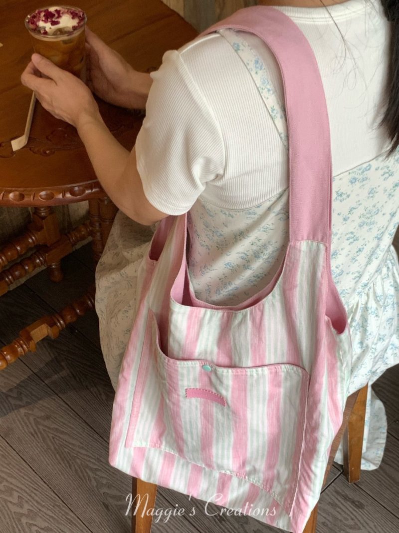 PinkGreenStripesShoulderBag8