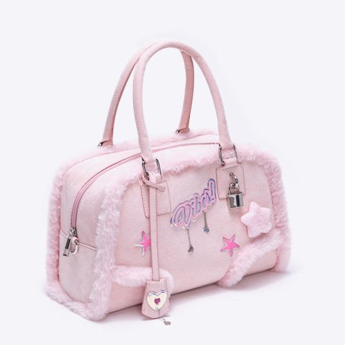 PinkPlushCrossbodyHandbag1