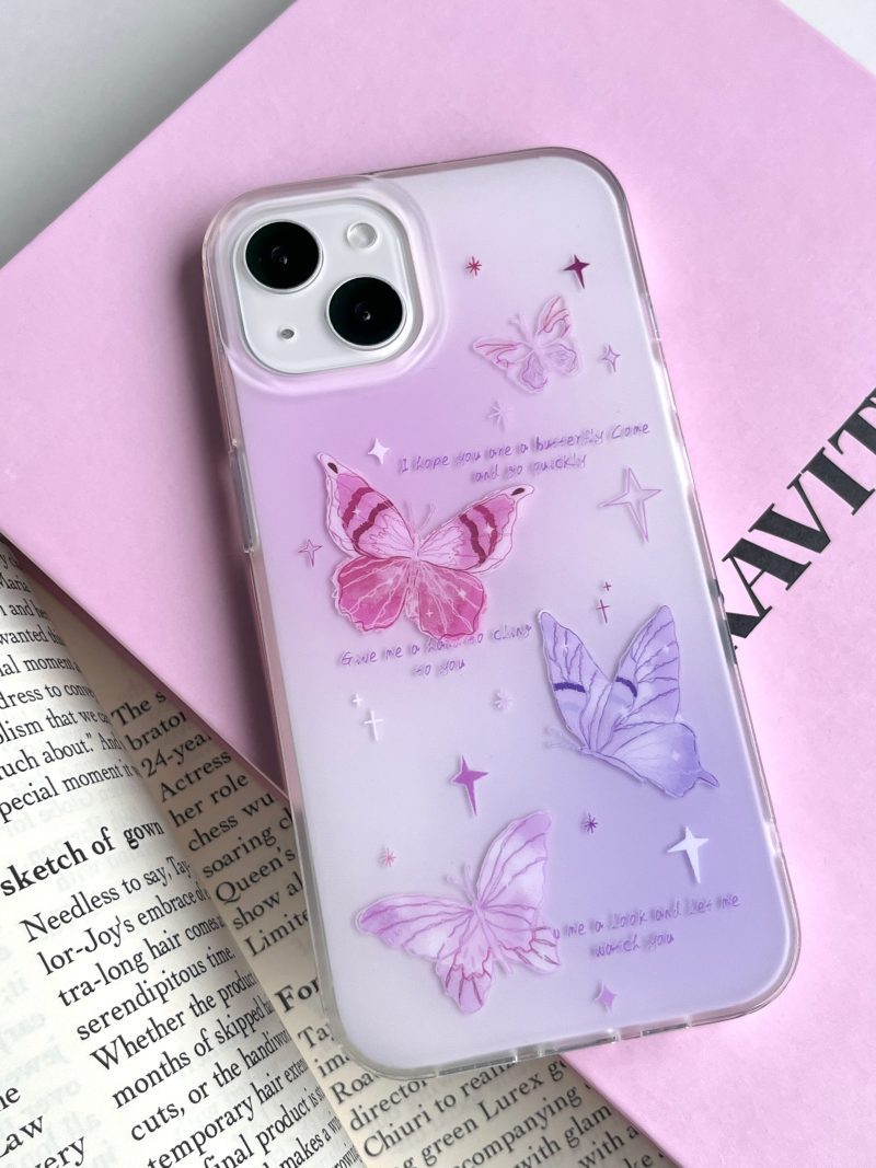 PinkPurpleButterflyPrintedPhoneCase19