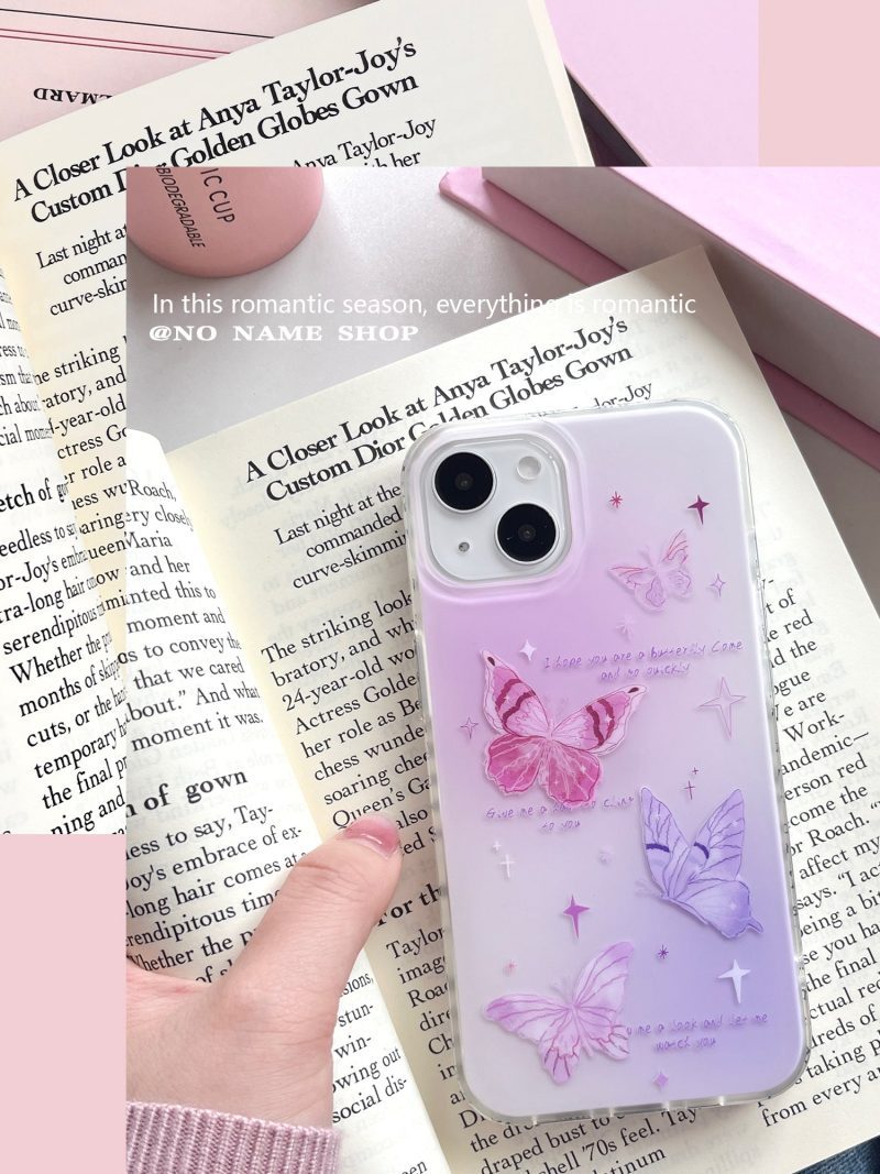 PinkPurpleButterflyPrintedPhoneCase3