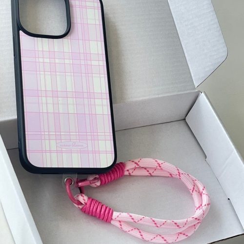 PinkWhitePlaidprintedPhoneCase11