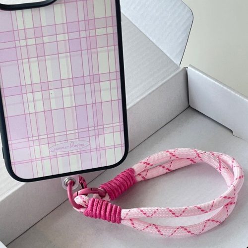 PinkWhitePlaidprintedPhoneCase5