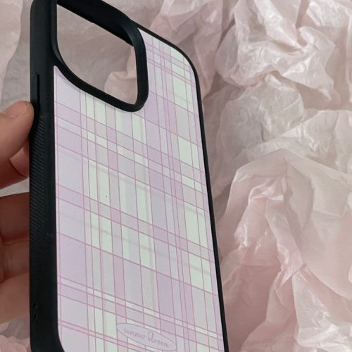 PinkWhitePlaidprintedPhoneCase8