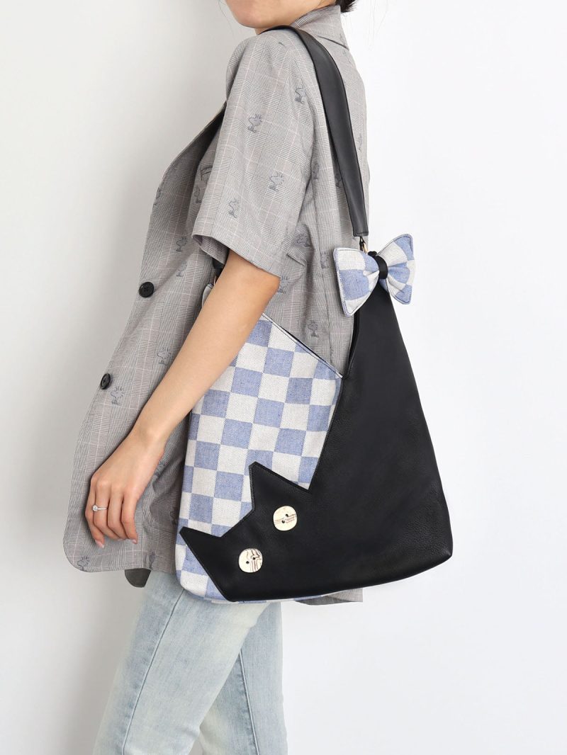 PlaidCatBowShoulderBag3