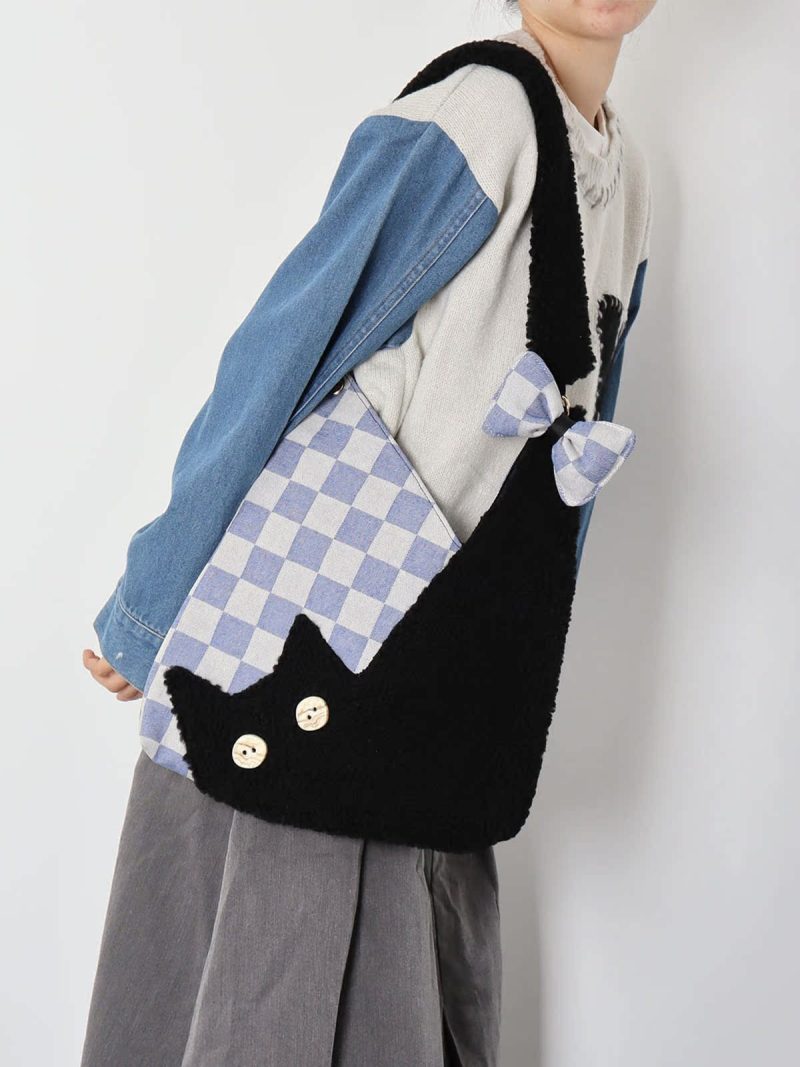 PlaidCatBowShoulderBag4 1