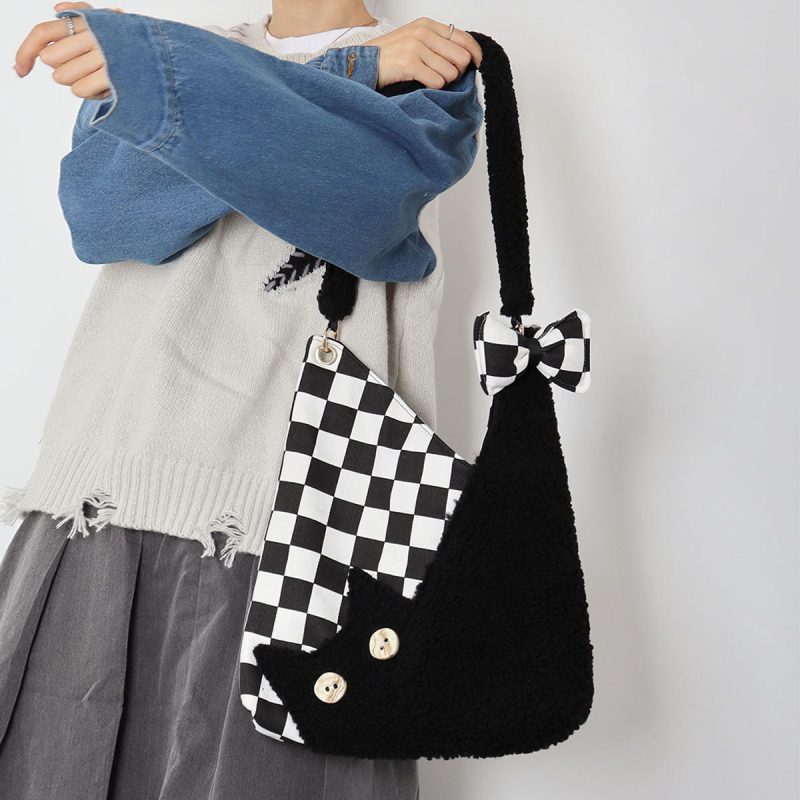 PlaidCatBowShoulderBag6 1