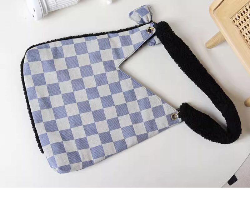 PlaidCatBowShoulderBag9