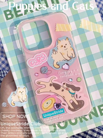 PuppiesandCatPrintedPhoneCase4 d83b0b8e a765 4cb6 bff5