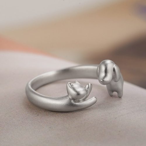 PuppyKittenLoveSilverOpen endRing2