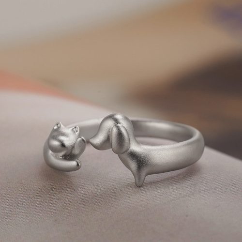 PuppyKittenLoveSilverOpen endRing3