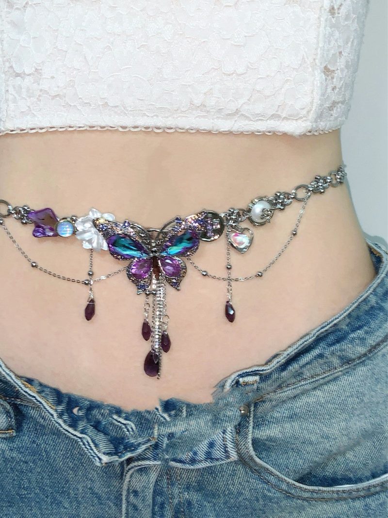 PurpleButterflyDreamTasselNecklaceWaistChain2