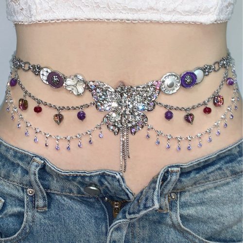 PurpleButterflyDreamTasselNecklaceWaistChain4