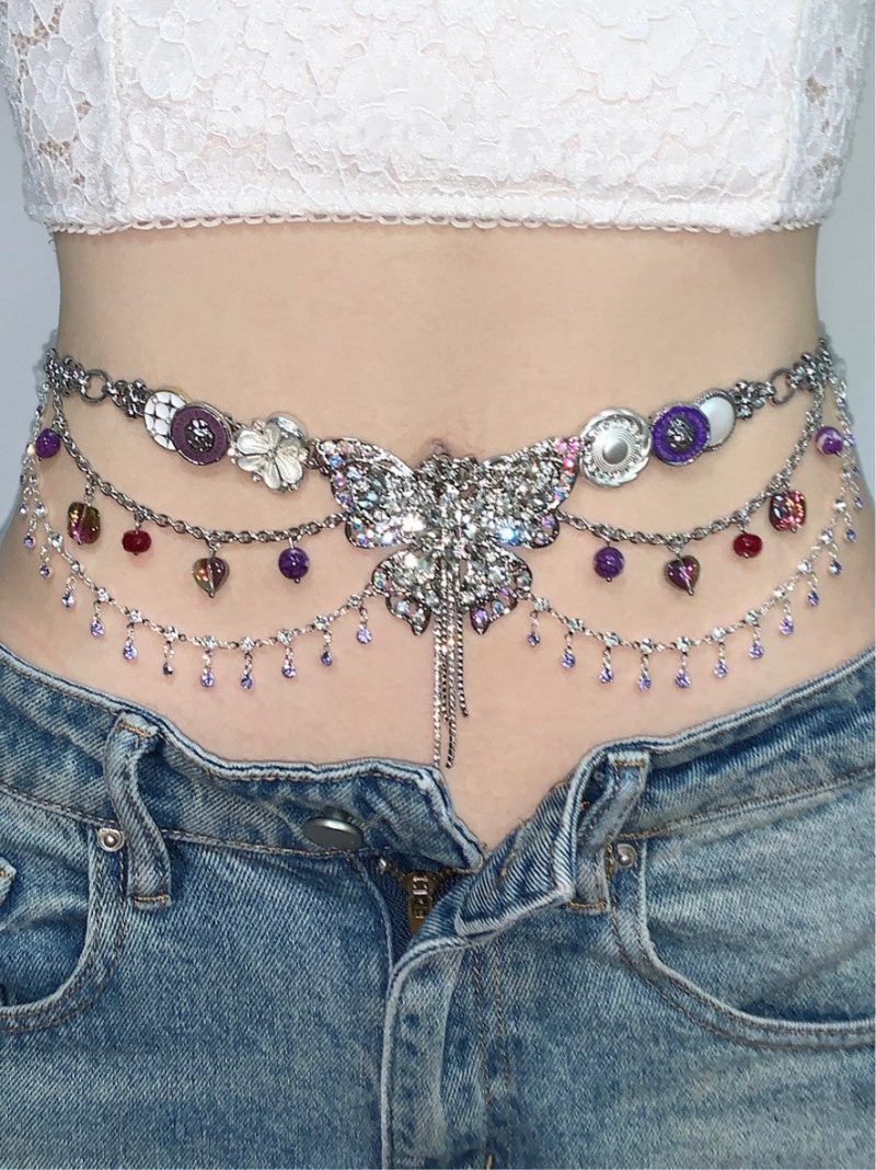 PurpleButterflyDreamTasselNecklaceWaistChain4