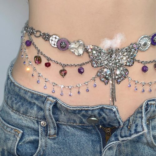 PurpleButterflyDreamTasselNecklaceWaistChain7