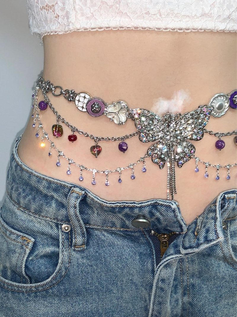 PurpleButterflyDreamTasselNecklaceWaistChain7