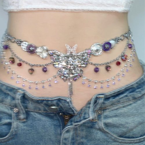 PurpleButterflyDreamTasselNecklaceWaistChain9