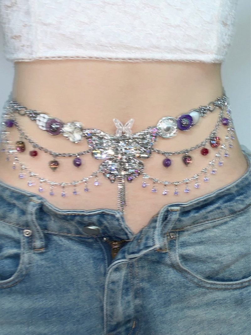 PurpleButterflyDreamTasselNecklaceWaistChain9