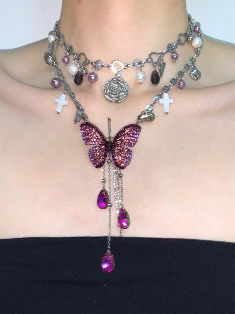 PurpleButterflyFlowerTasselChoker1 e65a0fa7 6e03 4f0a 915c 2e81d2a89e9e