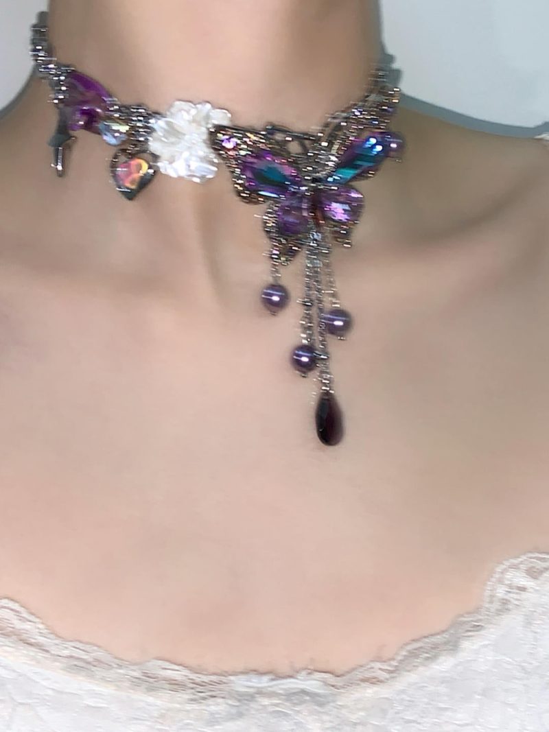 PurpleButterflyTasselChoker2