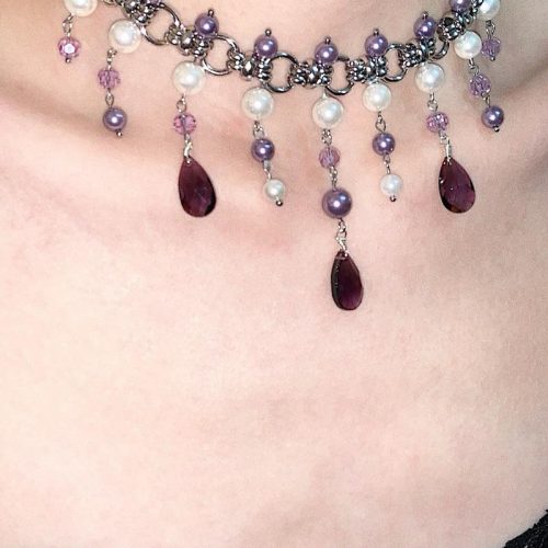 PurpleDragonPearlBeadedChoker3