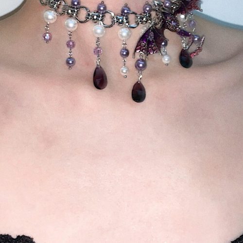 PurpleDragonPearlBeadedChoker4